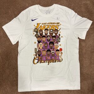 Nike Los Angeles Lakers Champions Graphic Tee - White and Purple